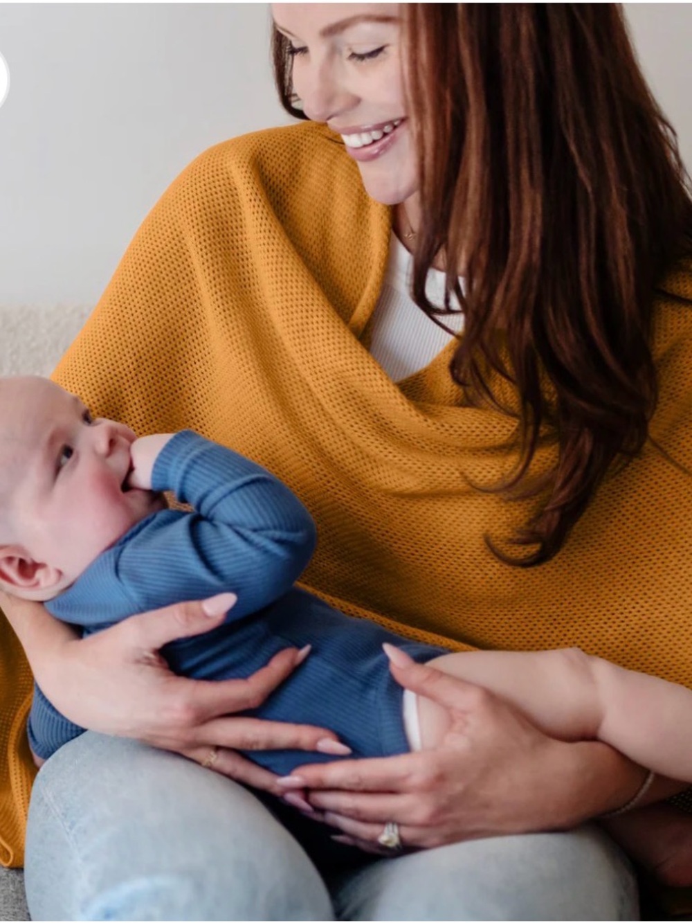 Nestling Mustard Women's Knit Nursing Cover
